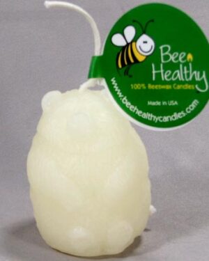 White beeswax panda shaped candle.