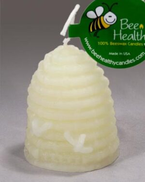 Beehive shaped beeswax candle.