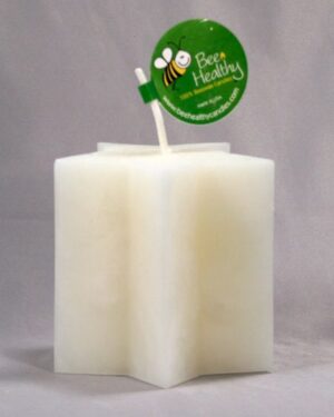 White star-shaped beeswax candle