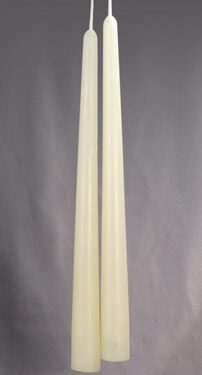 Two long, white taper candles.