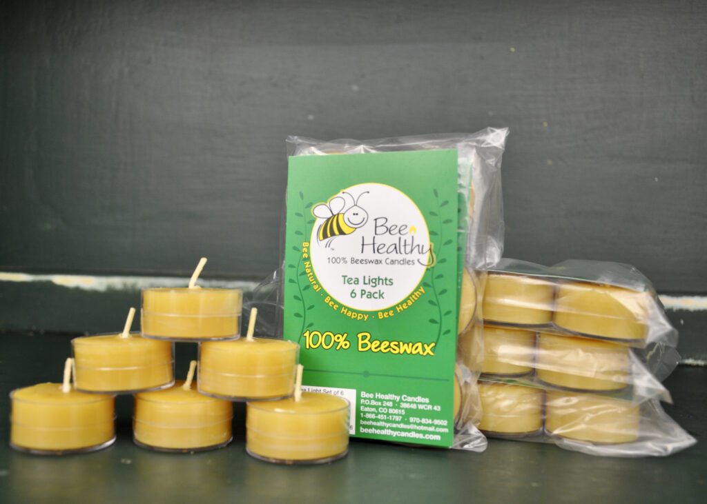 Beeswax tea lights in a package.