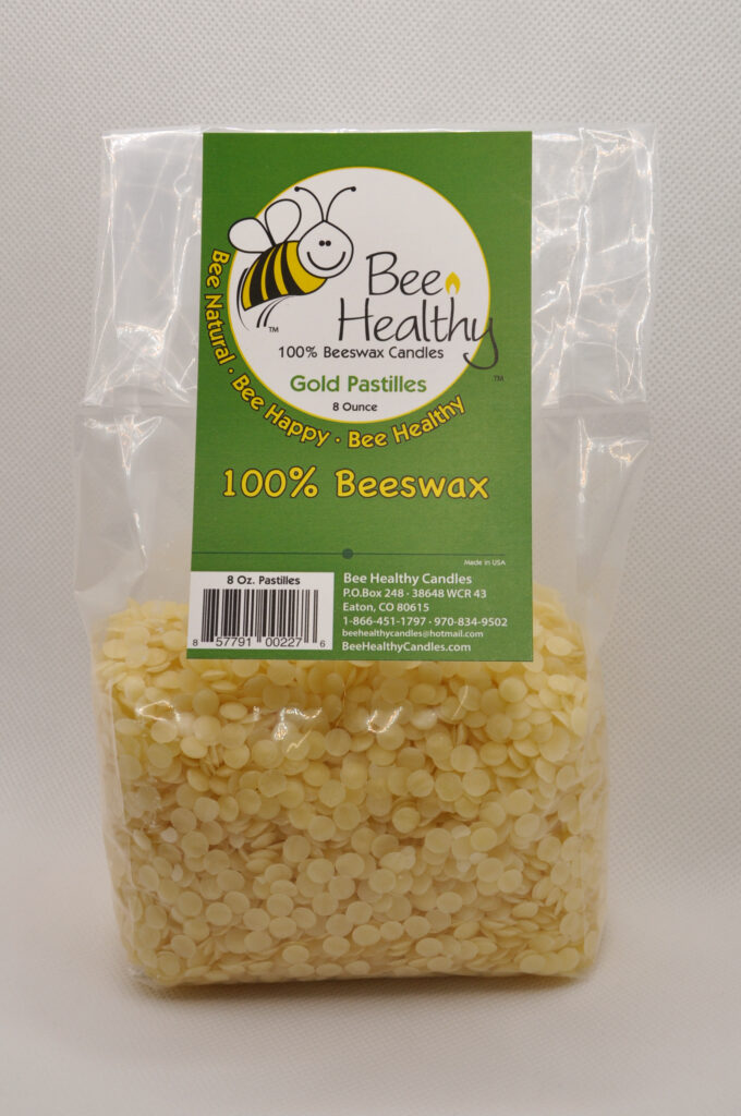 Beeswax pastilles for candle making.