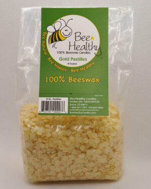 Beeswax pastilles for candle making.